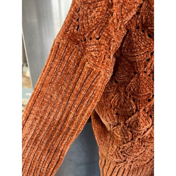 Rust‎ Orange Chenille Sweater By Moral Fiber Women’s Sz L - Picture 4 of 13
